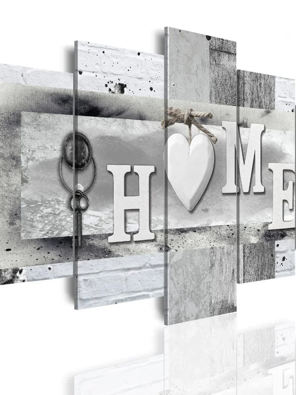 Grey Home Wall Art 5-Piece Canvas Set (Oversize 60x30inch)